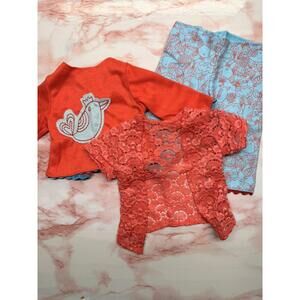 18 inch doll clothes - Fit American Girl- red and blue bird themed
